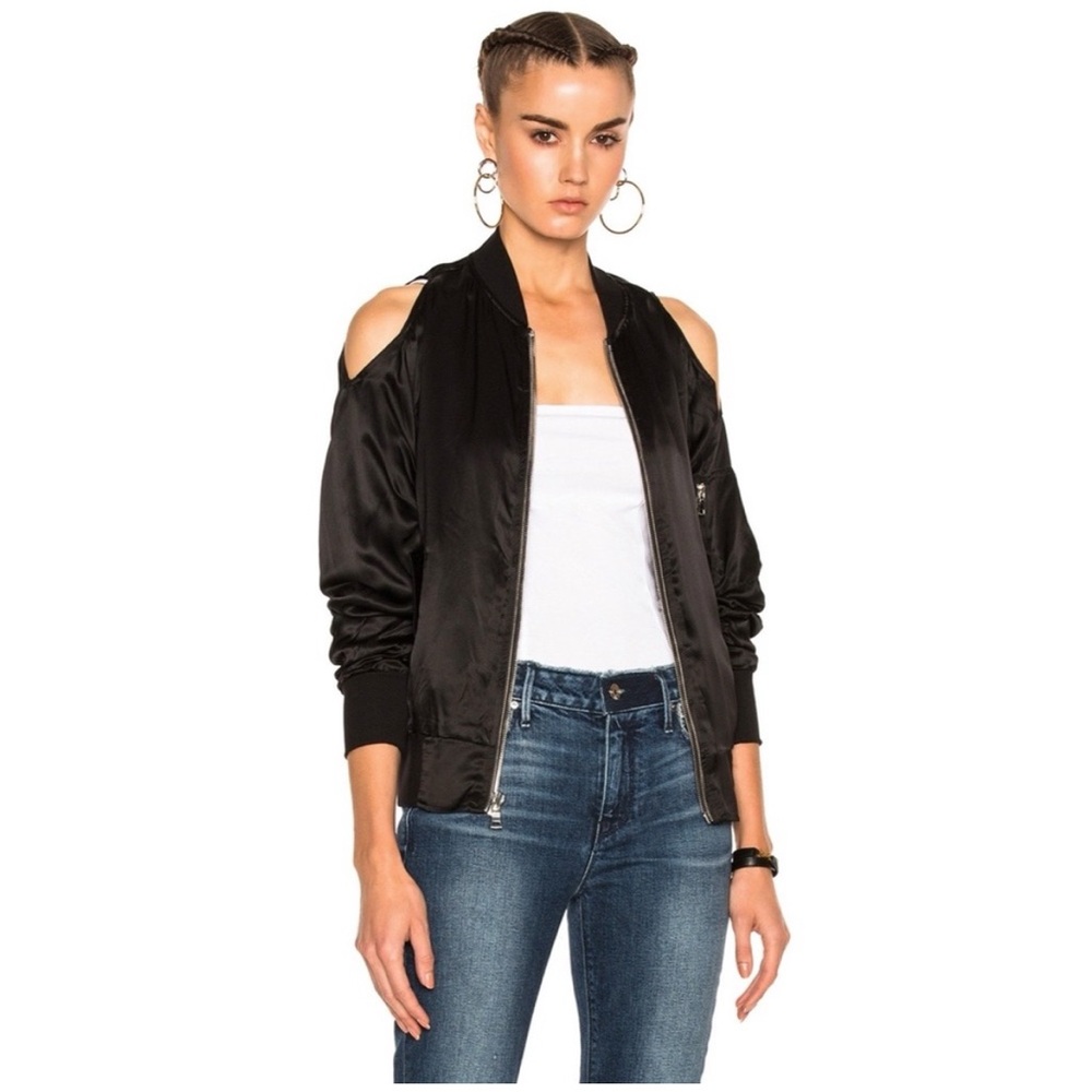 Rta Women’s Jester Silk Cold Shoulder Jacket Black Size Small